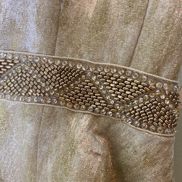 NWT Badgley Mischka Gold & Beaded Cocktail Dress. Size 6 - Picture 6 of 15